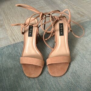 Tan lace up heels